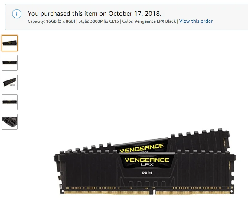 Corsair Vengeance LPX 16GB Corsair Vengeance LPX 16GB