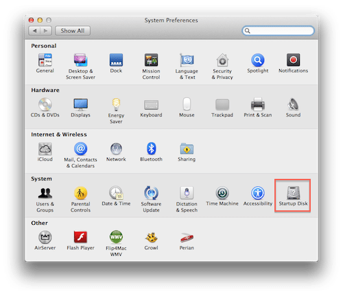 Startup Disk
