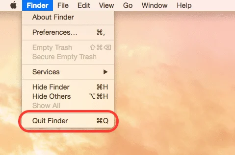 تفعيل خيار ايقاف الفايندر في الماك Quit Finder 1 Finder