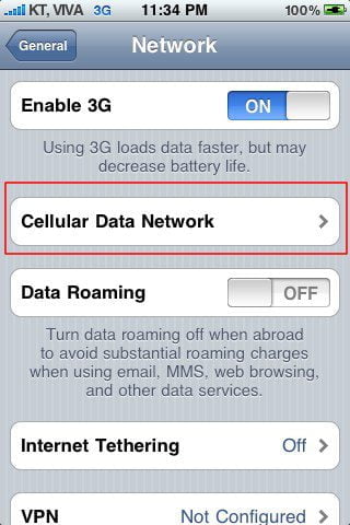 cellular data network