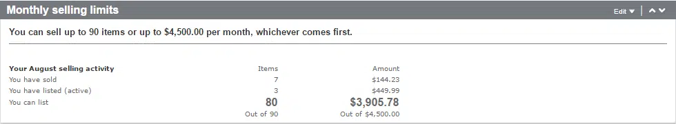 البيع على موقع ebay Monthly selling limits on ebay
