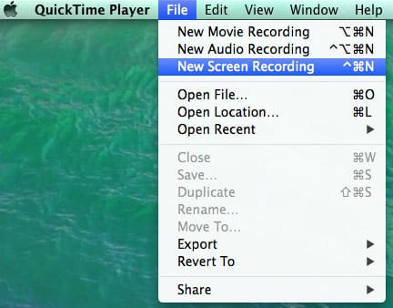 طريقة تصوير سطح مكتب الماك بالفيديو بإستخدام برنامج QuickTime Player