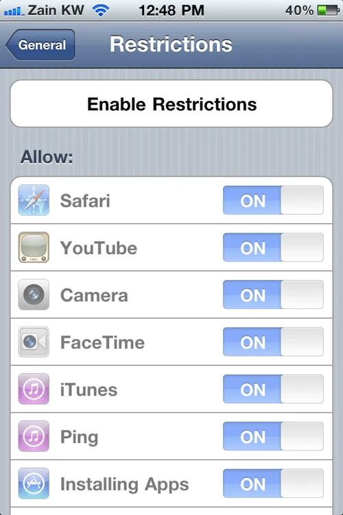 Restrictions Restrictions