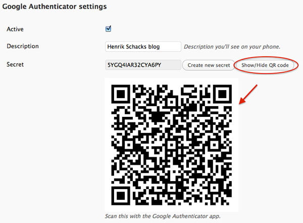 Scan With Gggole Authenticator