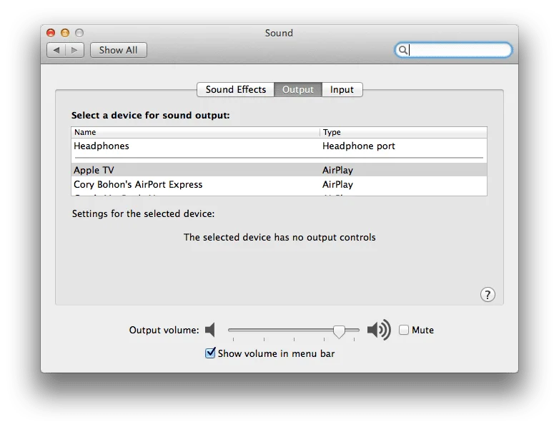 اظهار صوت الماك على شاشة أخرى 