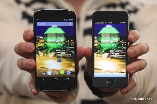 iPhone5 vs Nexus Screen