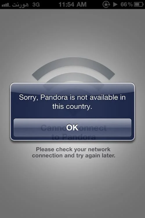 pandora not in your country