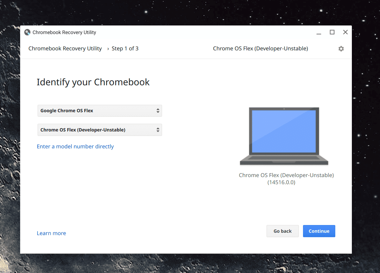 Chromebook Recovery Utility finish