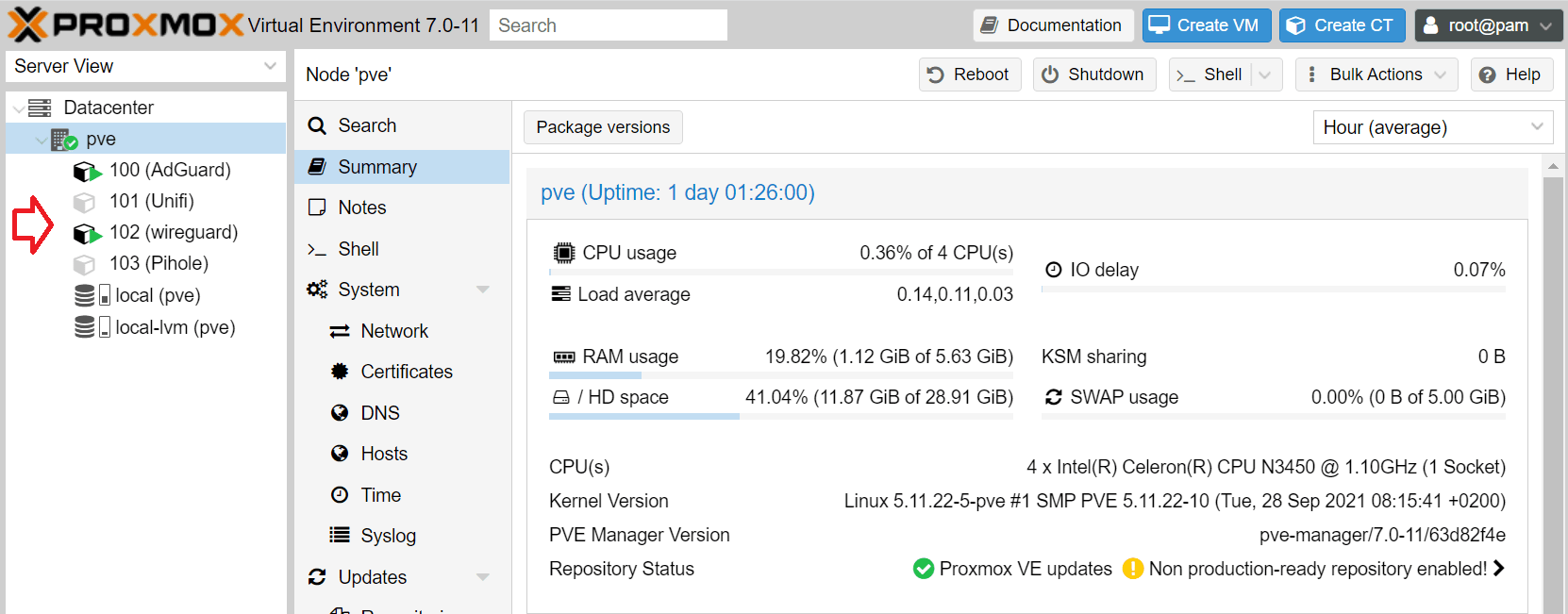 proxmox test pc